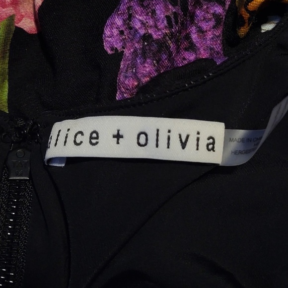 $395 Unworn Alice + Olivia Delora Floral Long Sleeve Body-Con Dress - Picture 13 of 15